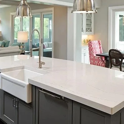 Quartz Stone Kitchen Countertop Quartz Top Artificial Stone M2 Price Sale Silicon Green Resin Wall Style Engineer Surface Modern