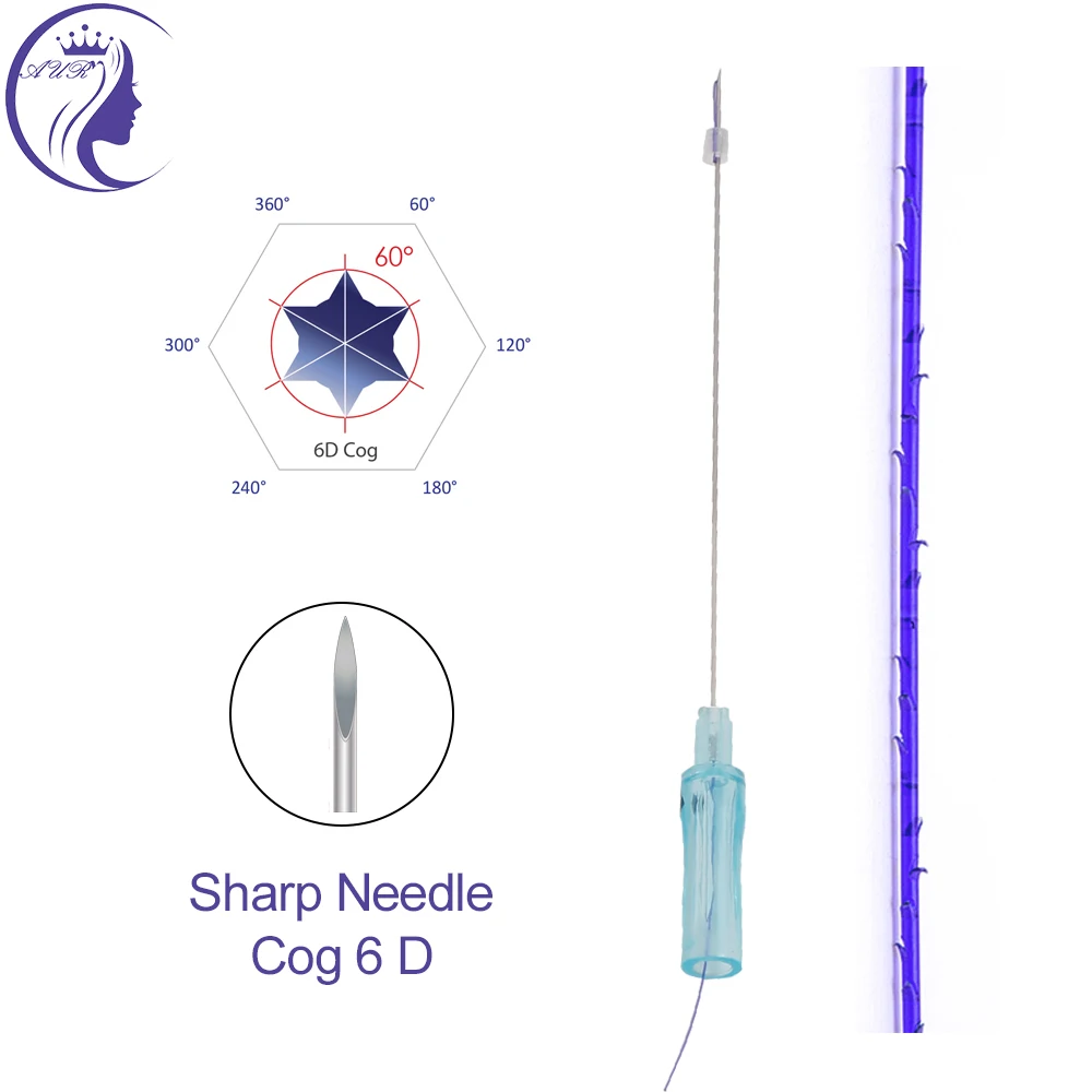 Free shipping cog 6d 19g 100mm sharp needle PCL thread to facial rejuvenation