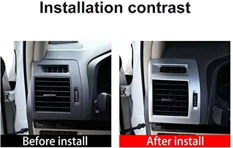 ABS Chrome Car Side Air Conditioning Vent Frame Trim 2Pcs for Toyota Land Cruiser Prado FJ150 150 2010-2019 Accessories (Silver)