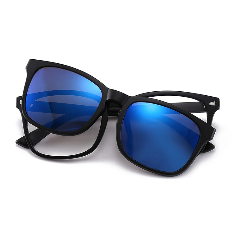 Classic 5 in 1 Magnetic Clip on Cycling Eyewear Women Retro TR Frame Clip-on Glasses Night Vision Men Polarized Sunglasses
