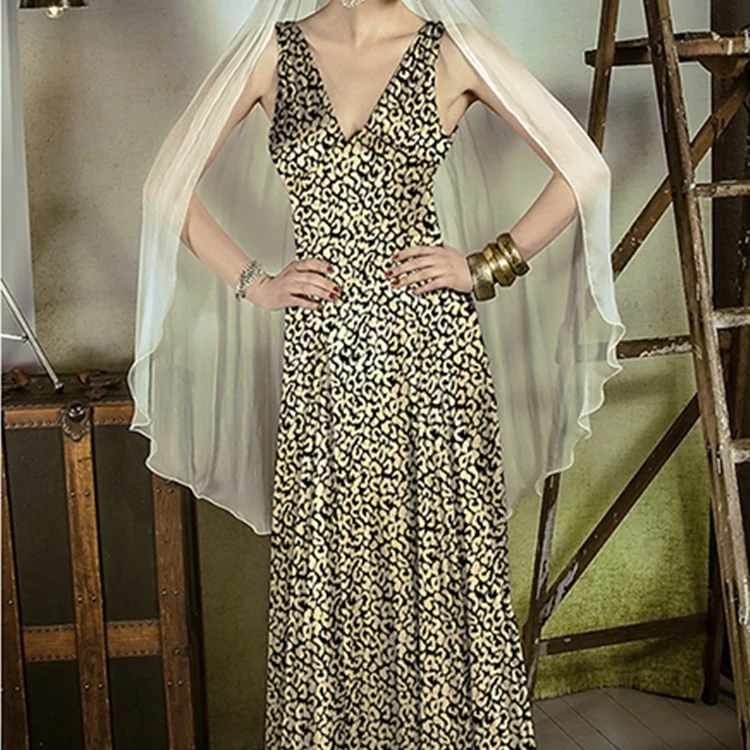 
Fashion clothes flexible fabric digital print long casual dresses lady 