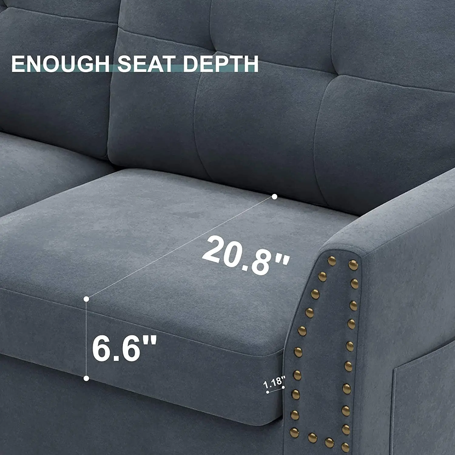 Loveseat Sofa Couch Small Love Seats Furniture Grey Couch for Small Spaces