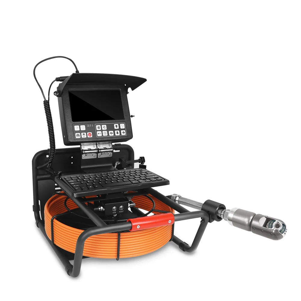 PipeCam 50MM Probe Pan 360 Tilt 180 Camera Head 30M 60M  8' Screen CCTV Sewer Pipe Camera Used For Drain Pipeline Inspection