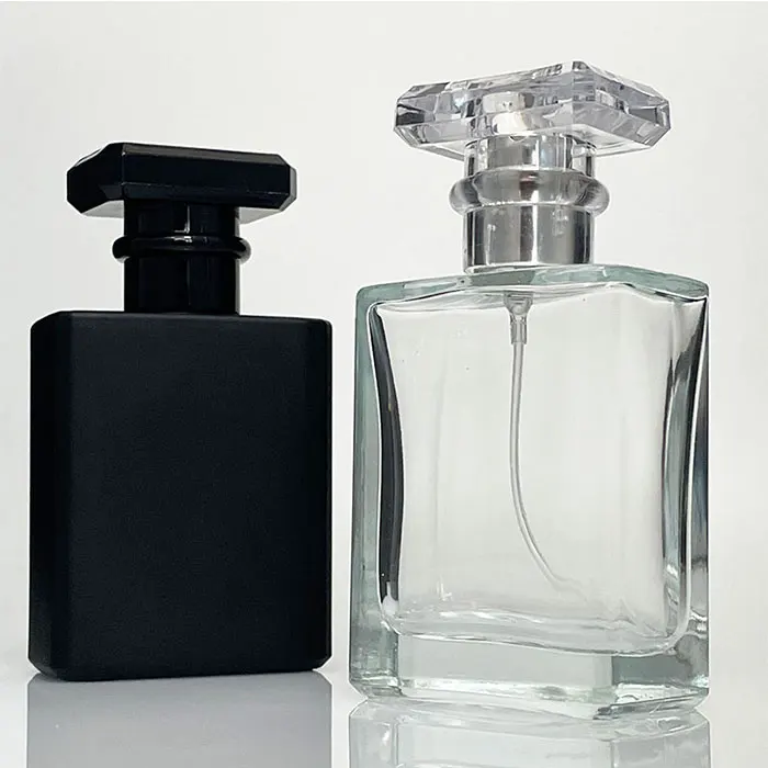 Free Sample Luxury Woman, 30ml 50ml Square Spray Glass Perfume Bottle 50ml Wholesale/