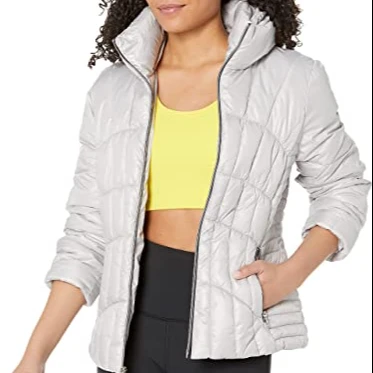 Women jacket long sleeve waterproof winter camping style sportswear zipper closure puffer jacket  puffer women jacket  PJ-0609