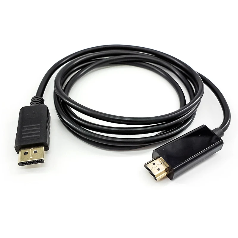 Customized 4K 30Hz 1.8m High Quality Display port DP To HDMI Adapter Converter Cable DP to HDMI Male To Male Cable support PC