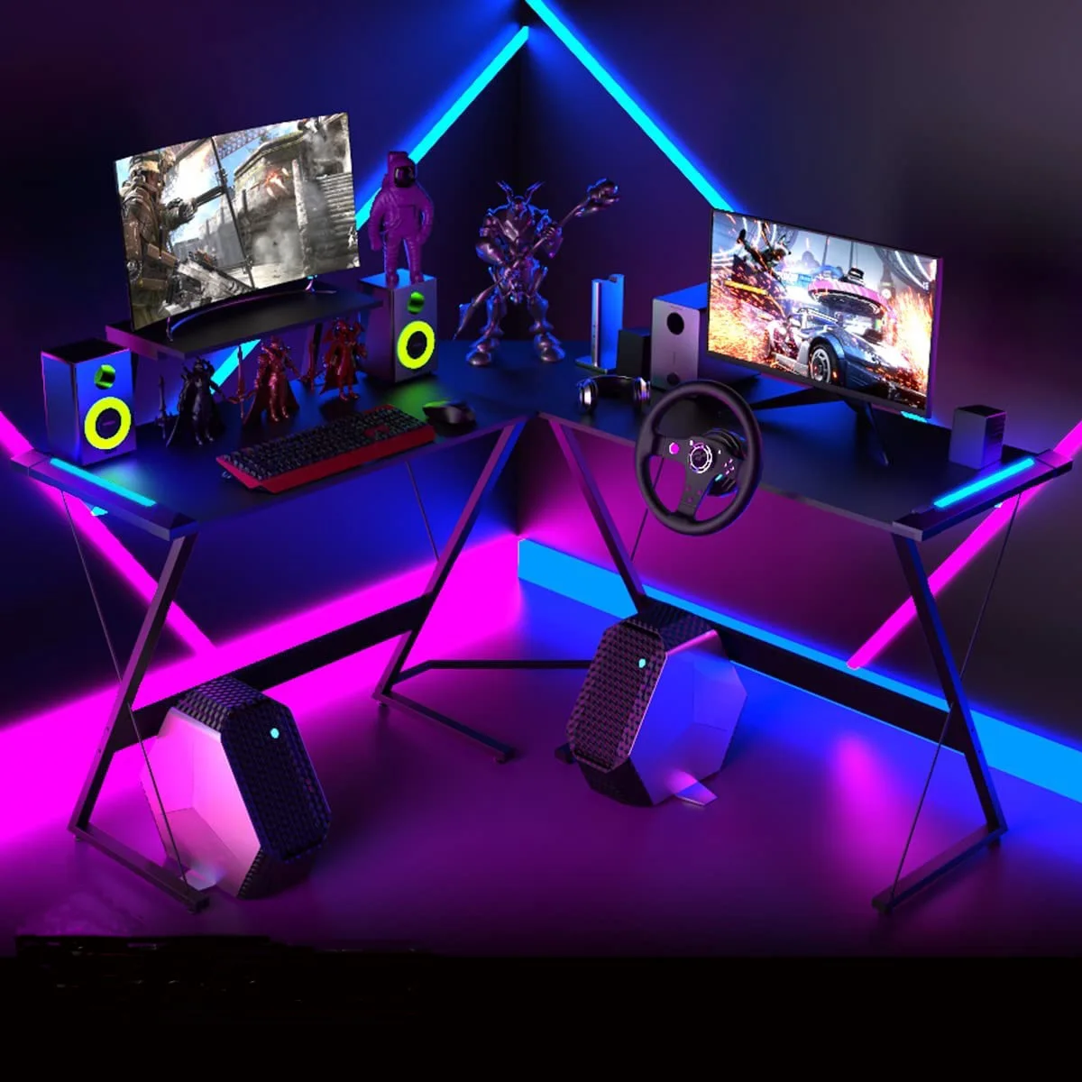 Office furniture L-shaped luxury executive desk computer table decorations ergonomic esports table corner gaming desk for home