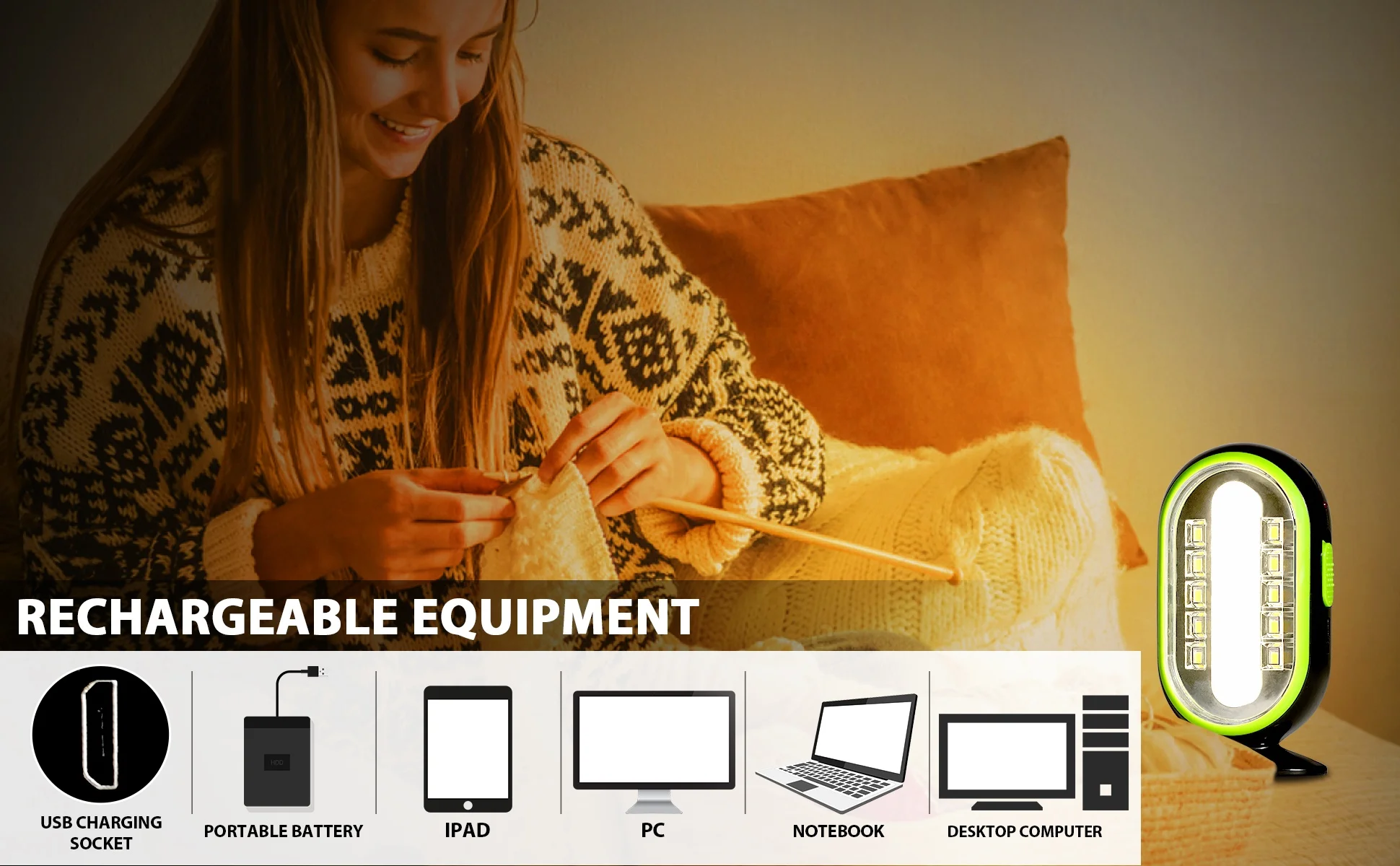 teyoza preferential usb charge mini rechargeable led portable light emergency lamp