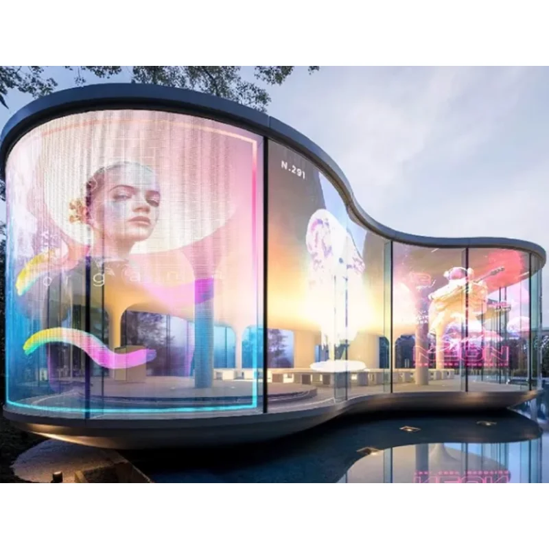 Outdoor P3 P6 P8 P10 Transparent LED Display Large Video LED TV Wall Film Display Transparent Panels