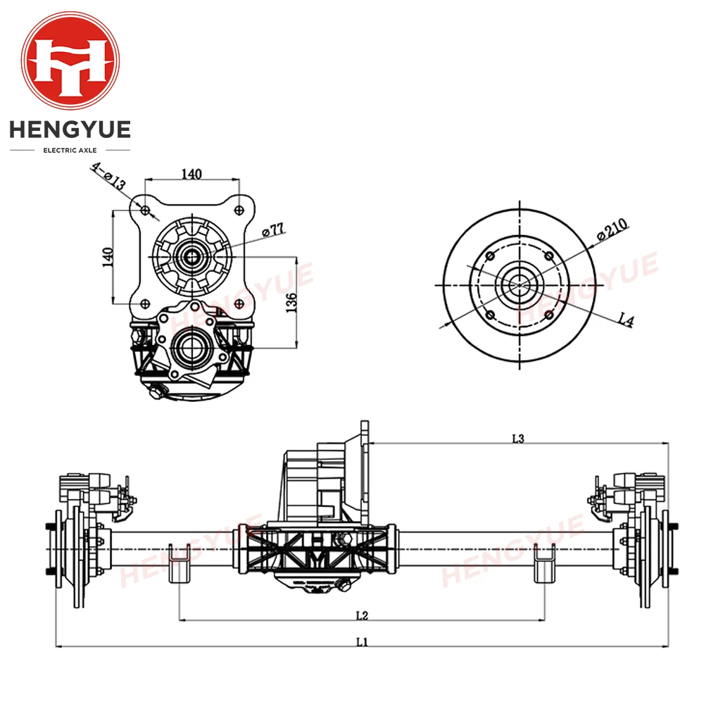 
Electric rickshaw differential rear axle tuk tuk for tricycle 