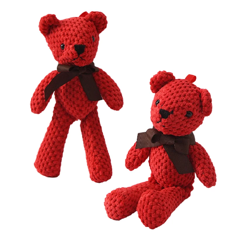 Teddy bear pineapple lattice bear plush toy doll bag pendant gift and hand gift accessories