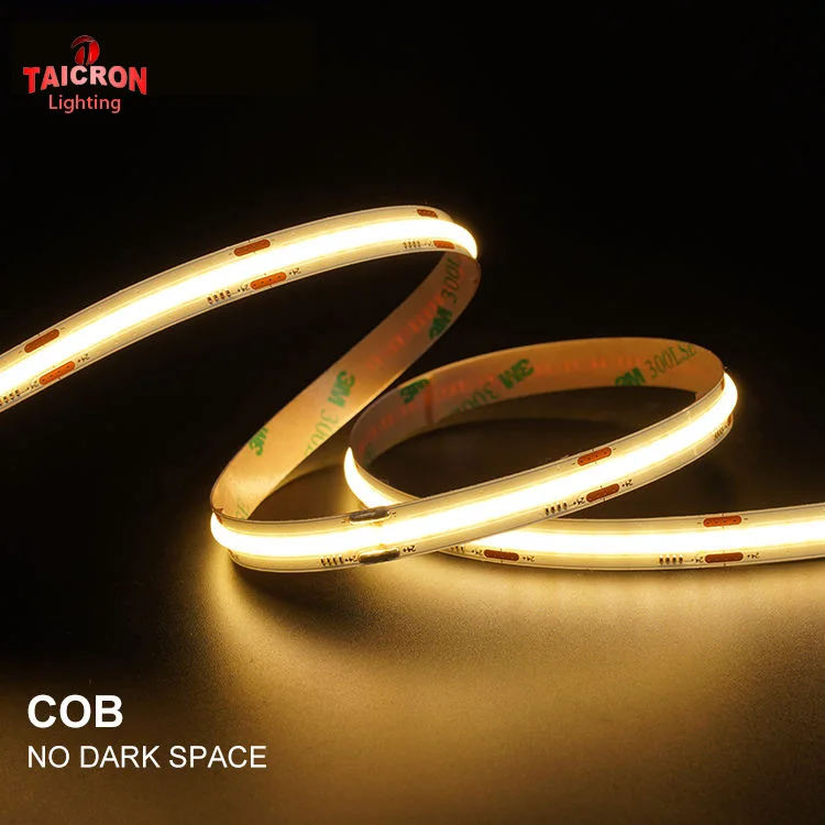 Taicron Manufacturer  504 Leds/m COB Strips Light PCB Width 10MM Cob Led Strip Connector Ra 90 Cob Led Strip Light