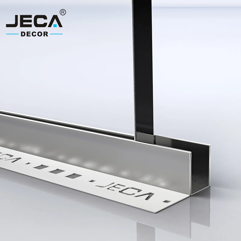 Foshan Supplier JECA Stainless Steel Profile Glass Holder Glass Railing Profile Easy Installation Clamping Glass Profile Railing