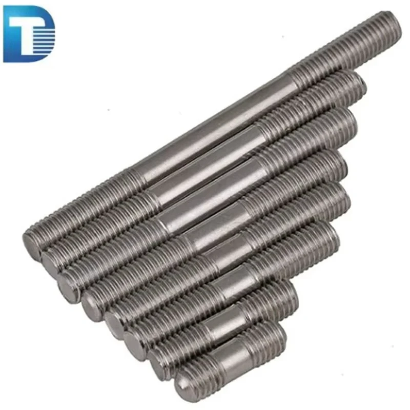Super Duplex SS 2205 2507 A286 AISI 304 316 18-8 Stainless Steel Plain Polished Double End Bolt DIN938 DIN940 M10 BS
