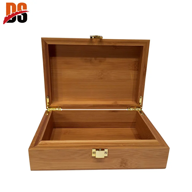 Large Matte finished Locked Wooden secret stash box with rolling tray