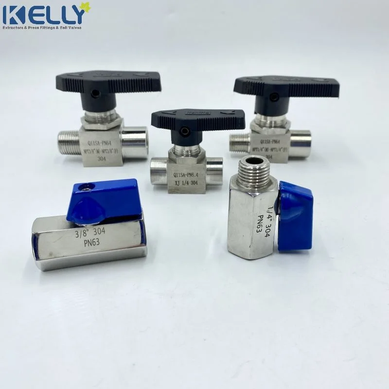 Q11SA PN64 Ball Valve female to male ball valve with black handle 304 Stainless Steel