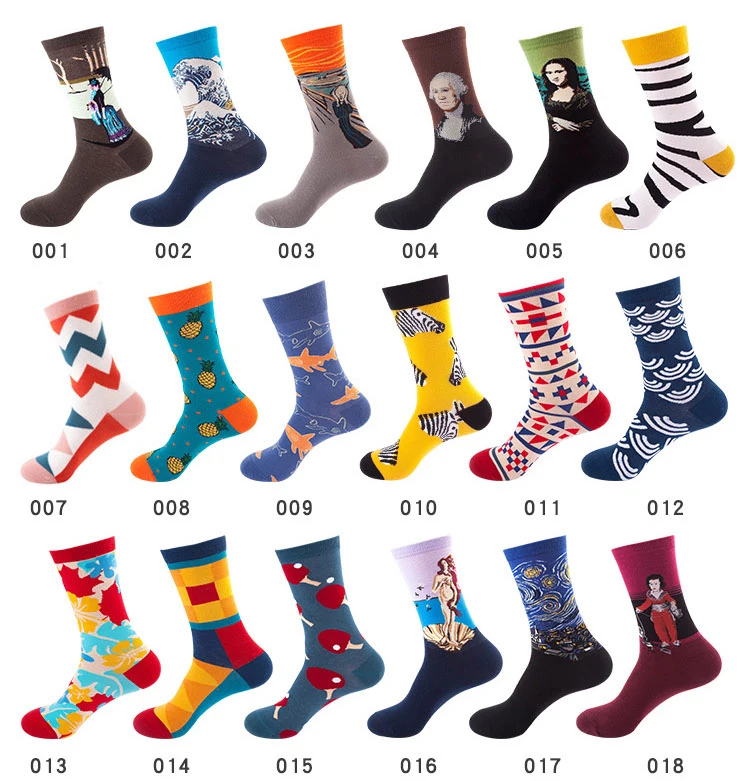 Wholesale Custom Happy Fun Painted Coloured Socks Men