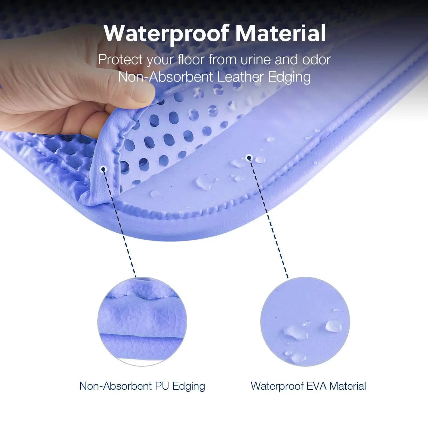 Cat Litter Mat Double Layer Honeycomb Design Breathable EVA Material Easy Clean Kitty Rug Carpet with Catcher Litter Tray Box