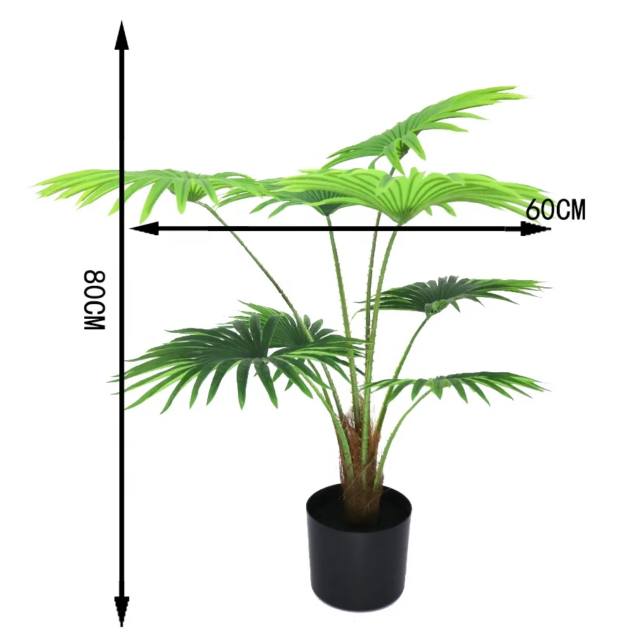 Landscape decor 4ft high real touch mini fan palm tree