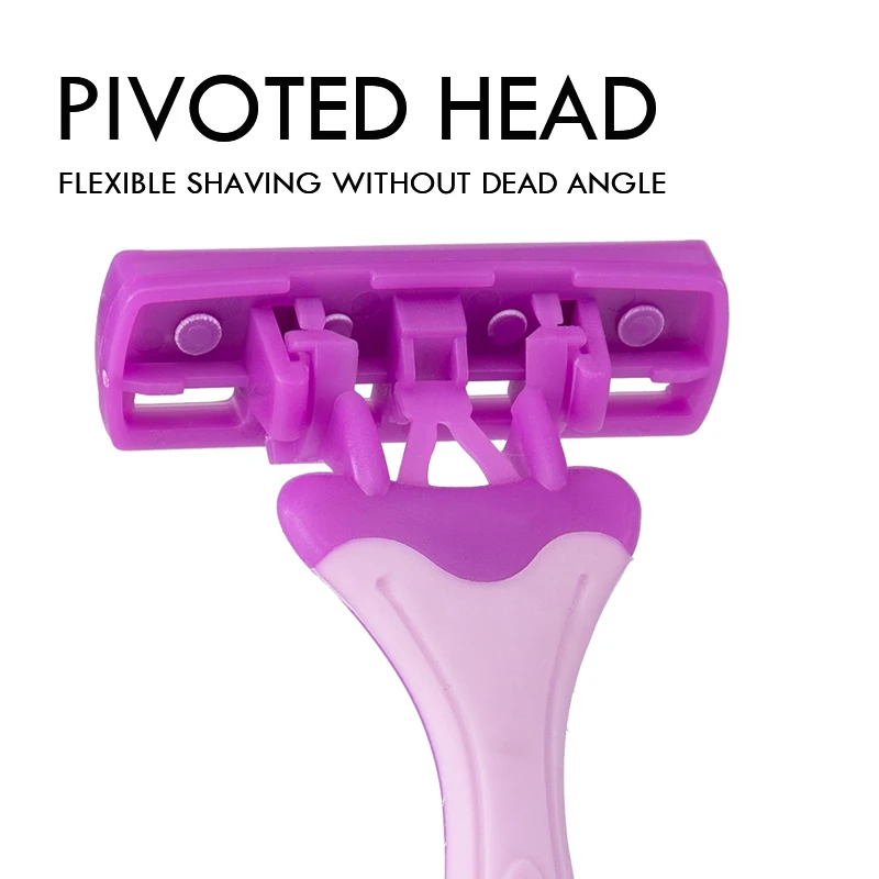 PearlMax Wholesale Razor Newest 3 blades Women Razor Premium German Stainless Steel  Blade Bikini Underarm Disposable Shaving
