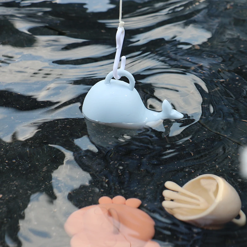 PAISEN Summer Beach Game Set For Children Fish Toy with Rod Silicone Fishing Toys Baby Fishing Toy Sets For Kids