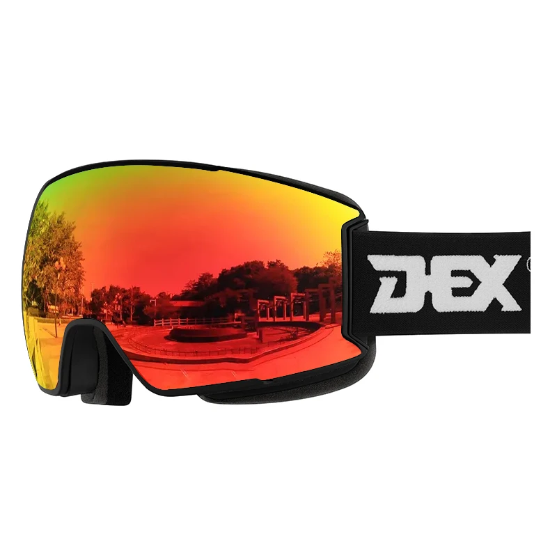 DEX Sports Industry Custom logo Detachable lens design ski goggles otg anti fog snow boarding goggles customizable ski goggles