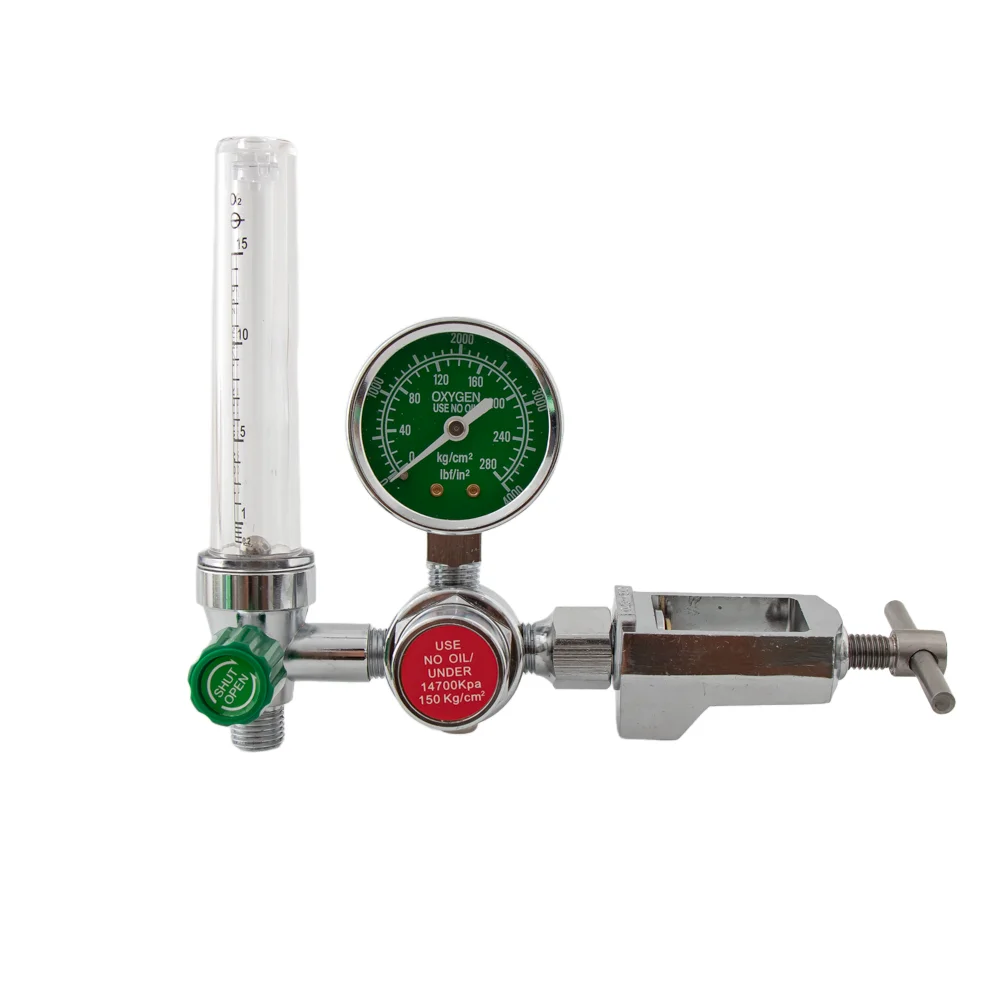 High quality medical gas pressure regulator gauge oxygen regulator with humidifier bottle