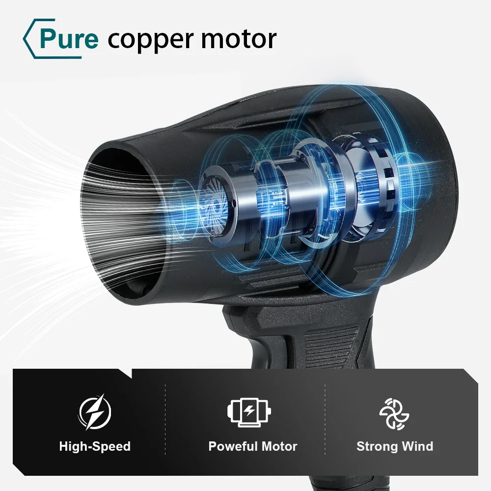 Compressed Air Duster Leaf Blower Cordless Battery 20000RPM 150MPH Air Blower for Car Wash Blowing Leaves