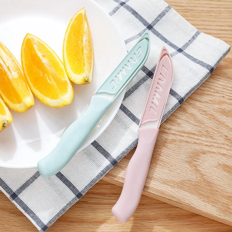 Многоцветный нож для фруктов Синий Розовый Модный бытовой портативный керамический