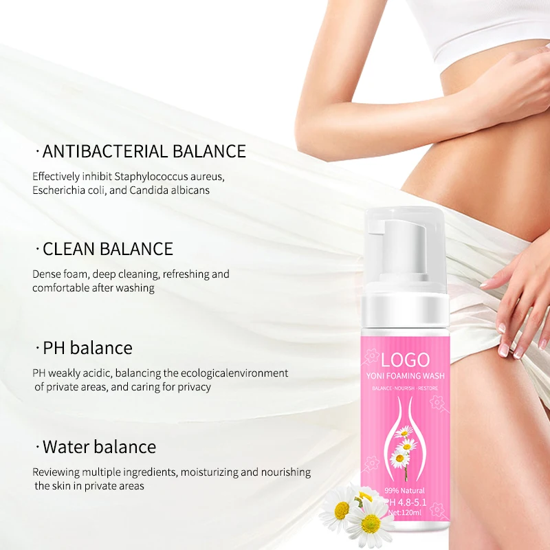 OEM/ODM Custom  Intimate Foam Wash organic PH Balanced vaginal Hygiene Yoni Wash Female Vagina Foam Wash