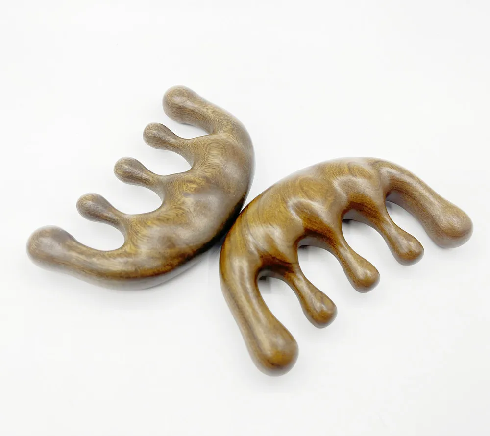 Portable sandalwood meridian massage head massage comb