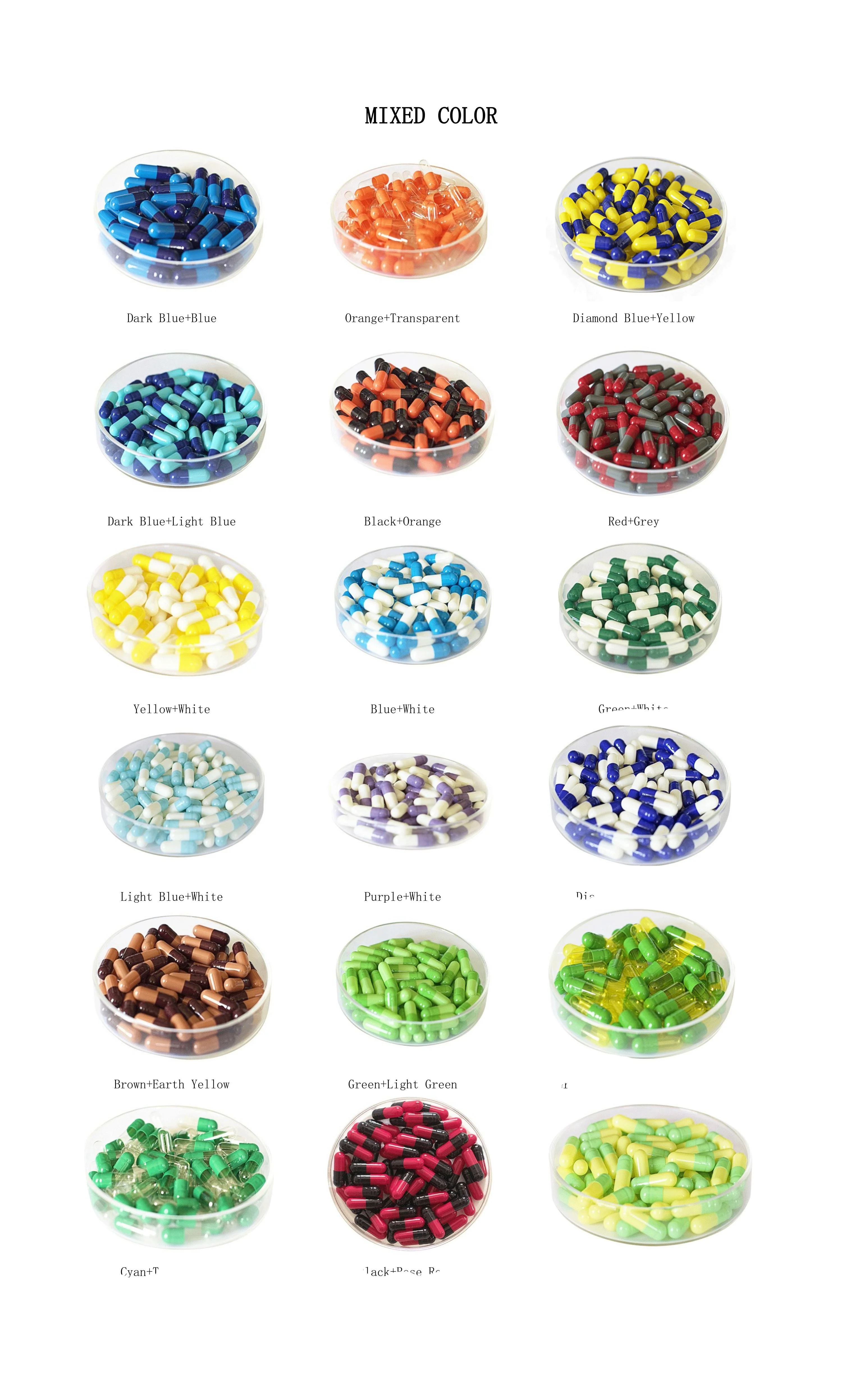 Customized Products Empty Hard Gel Bovine Gelatin Capsules size 000# 00# 0# 1# 2# 3# 4#