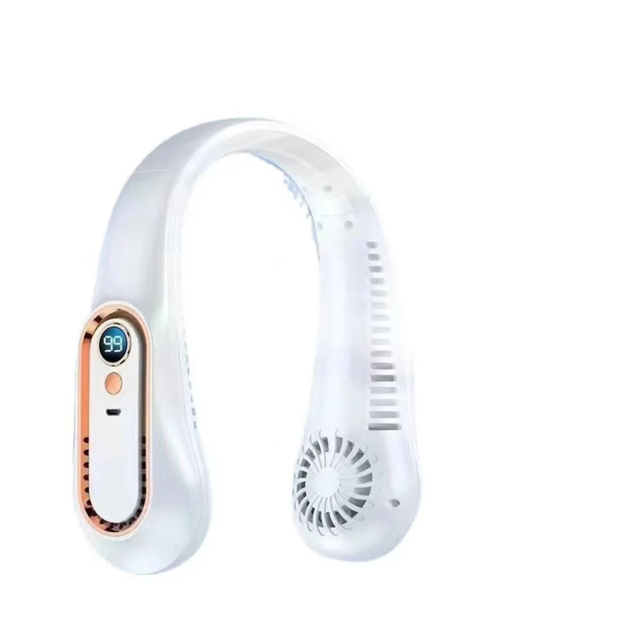 Hot Sale Usb Led Digital Portable Hand-Free Mini Usb Fan Rechargeable Sport Lazy Hanging Neck Fan