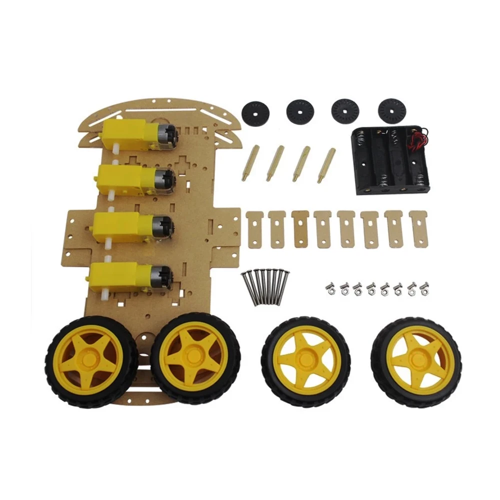 
Smart Car Kit 4WD Smart Robot Car Chassis Kits with Speed Encoder for Arduinos DIY Kit 