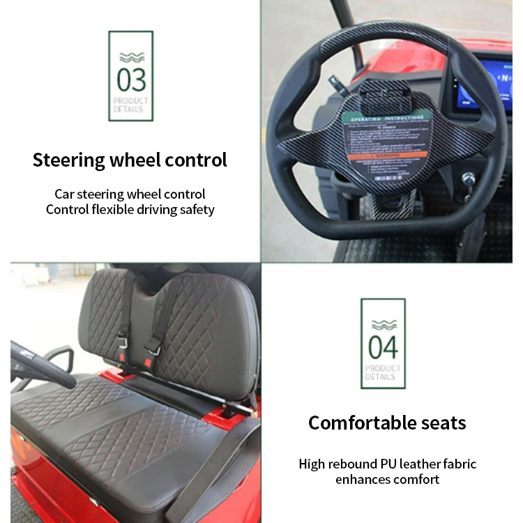 Электрическая тележка для гольфа на заказ 4x4 Utv 10 кВт 72 В 2 места