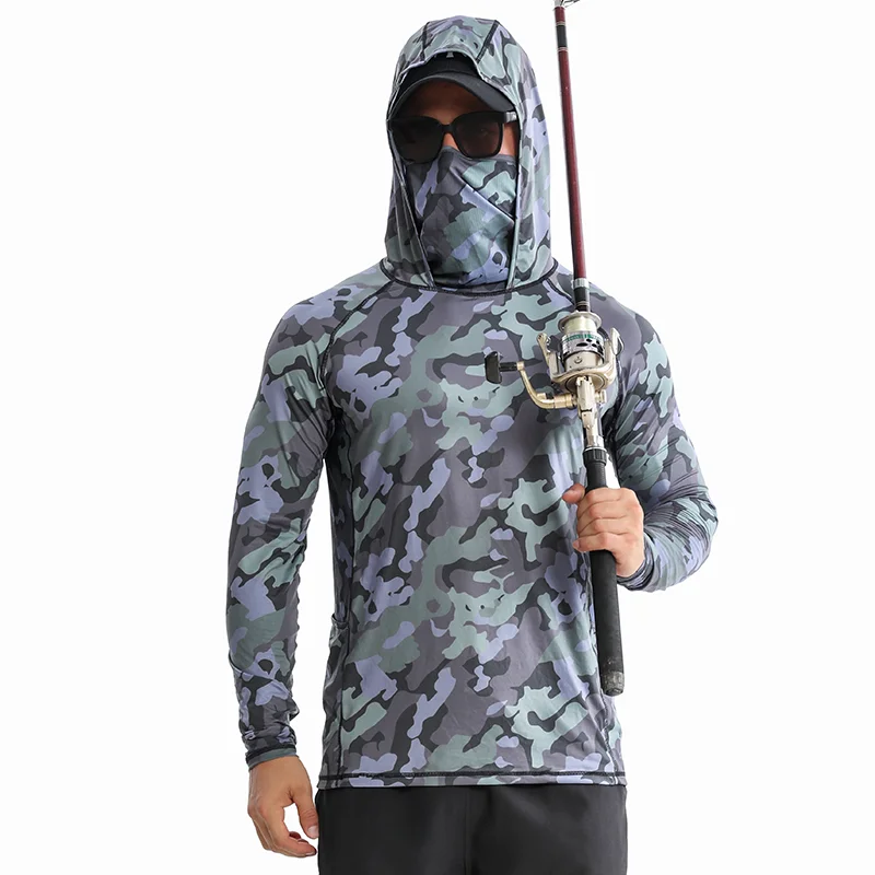 Custom LOGO Fishing Hoodies Hoodie Quick Dry Long Sleeve Fishing Shirts for Men UPF 50+ UV sun Protection Fishing Clothes