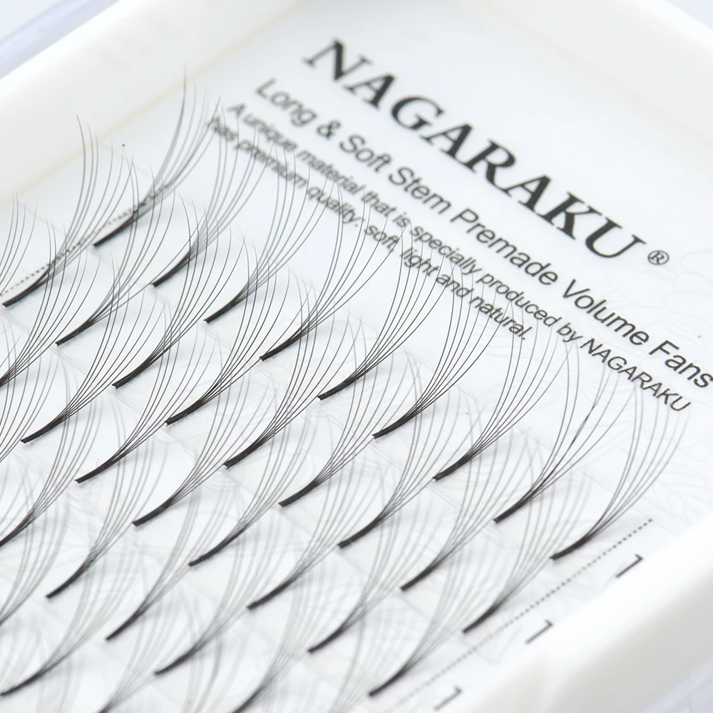 
NAGARAKU Premade Volume Eyelash Extensions 3D 4D 5D 6D Pre fanned Russian Long Stem Cilios Lash Tray 0.07C 8-15mm 