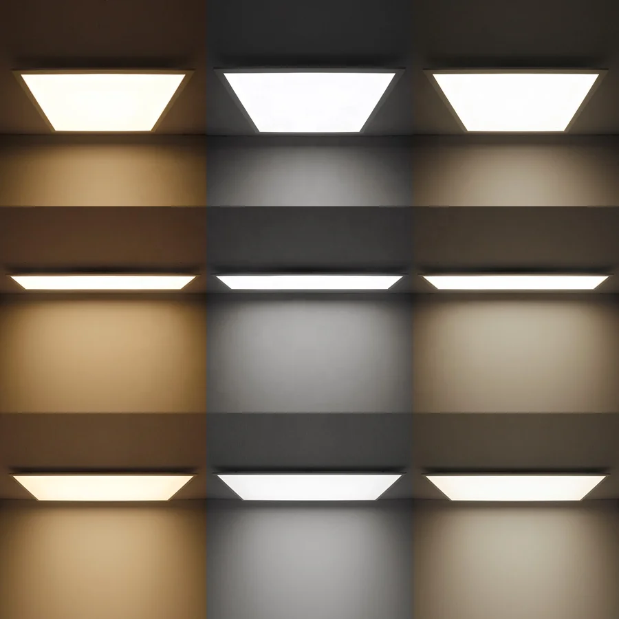 60x60 60x120 120x20 30W 40W 50W 60W 70W 3-CCT Switch Wattage CCT Selectable Back-lit LED Panel
