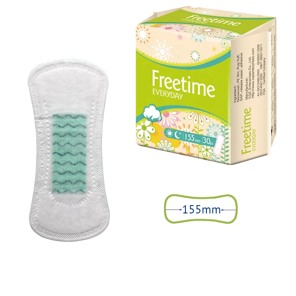 Every day use cotton organic  herbal anion sanitary pads panty liners OEM disposable breathable pantyliner for lady and women