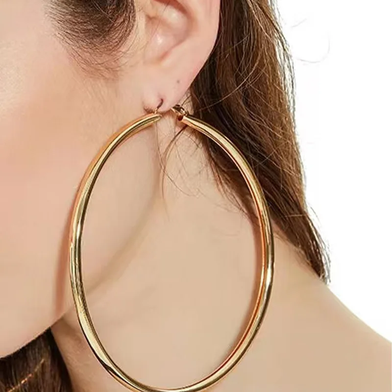PVD Plated 316 Surgical Large Stainless Steel Hoop Earrings 8cm to 10cm Big Water Proof Stainless Steel hoop Earrings