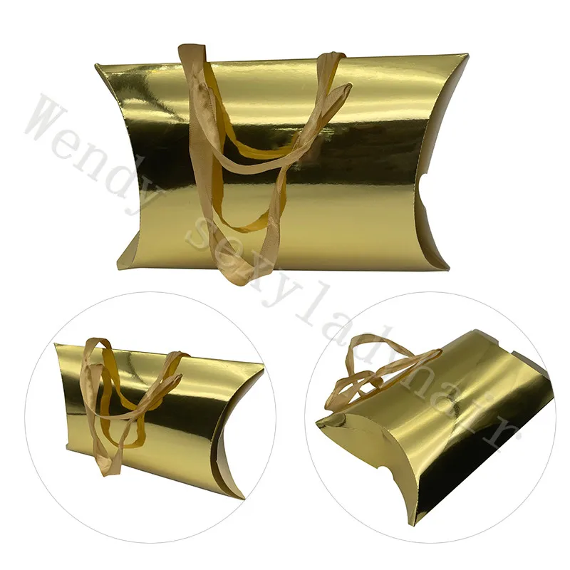 WY1 Customize Foldable Magnetic Ribbon Bow Luxury Gift Cardboard Shipping Mailer Paper Box For Wig