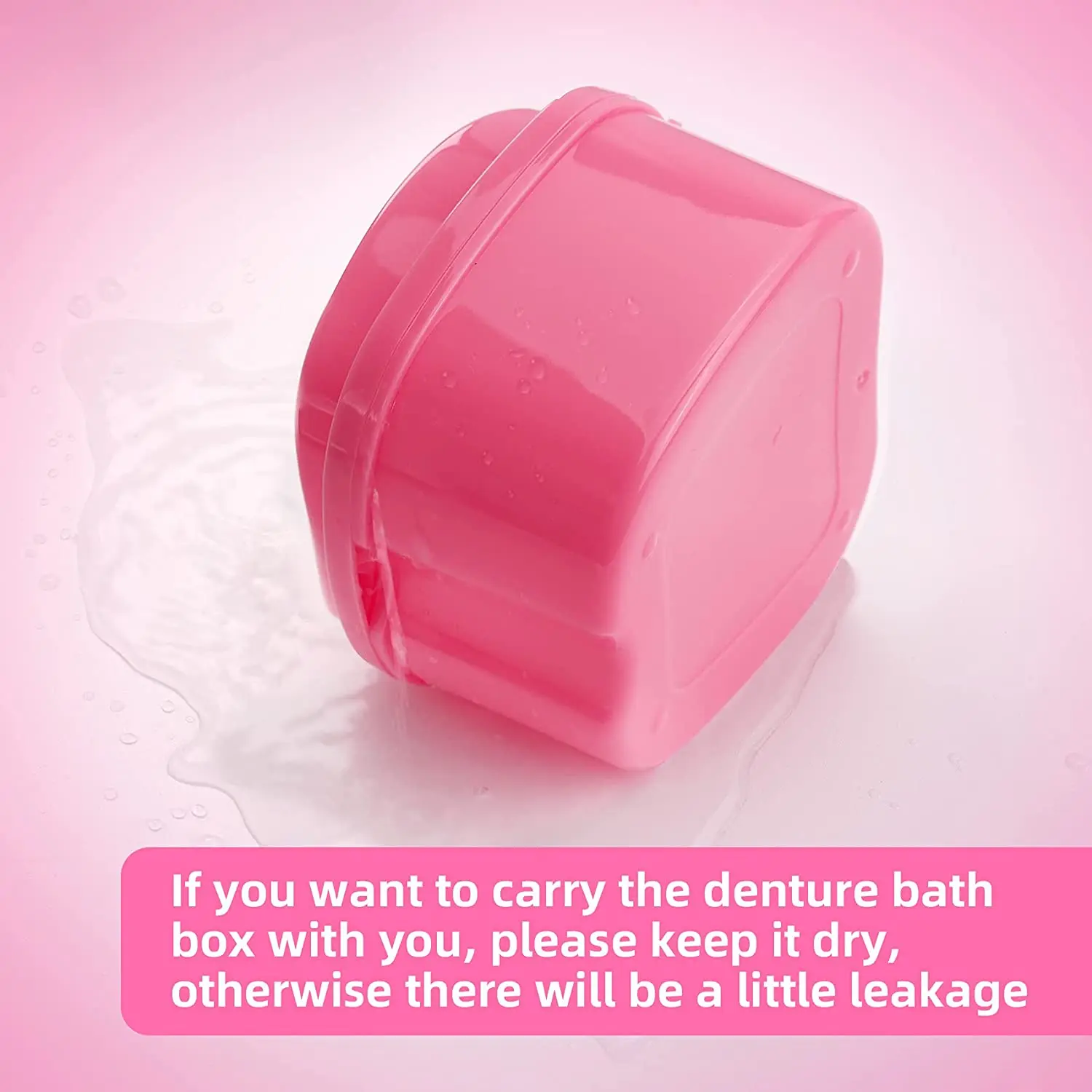Denture Case Orthodontic Dental Retainer Box False Teeth Storage Container Denture Cleaning Box with Filter