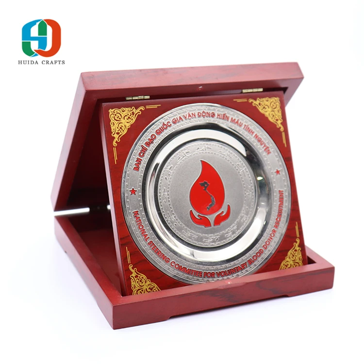 
Tourism Gift Government Military Souvenir Metal Gold-plated Commemorative Plate 