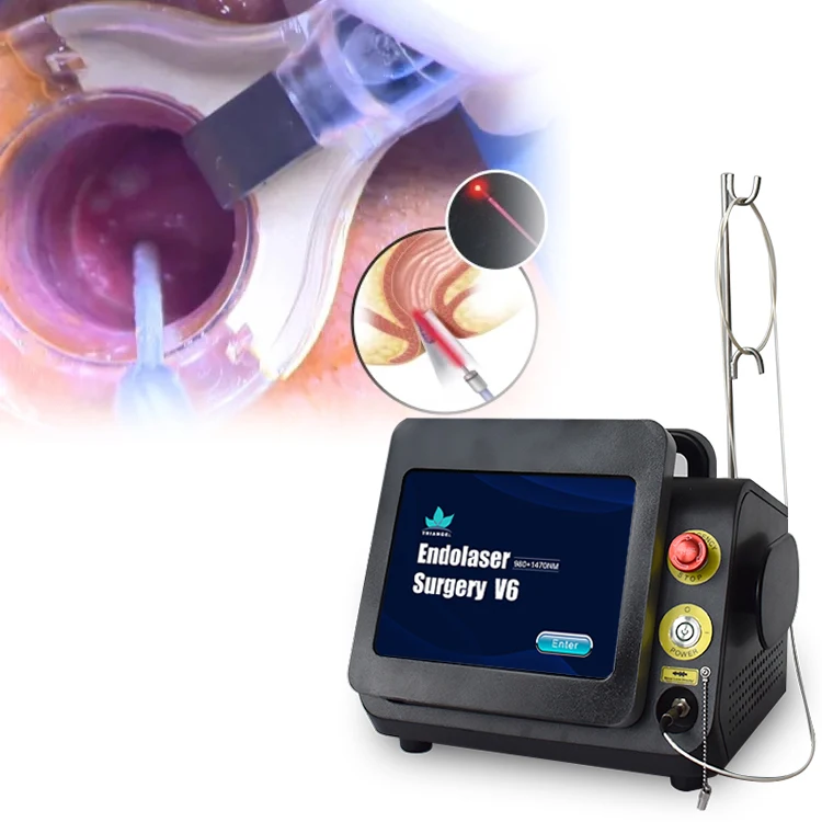 Triangel 980 1470 Diode Laser For Proctology Internal External Mixed Hemorrhoids Treatment Laser Machine