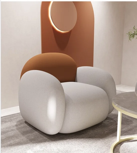 Light luxury arc beauty salon sofa rest area modern simple technology cloth leisure sofa hotel lobby reception sofa