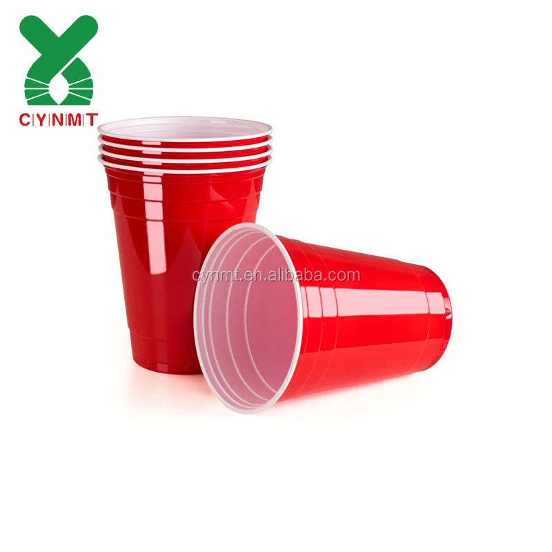 Party cups 18oz Double color beer pong red drinking cup plastic PS disposable