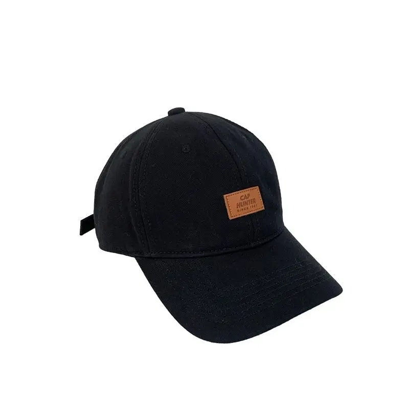 Высококачественная Мужская бейсболка из органического хлопка 6 панелей с кожаным значком и латунной пряжкой