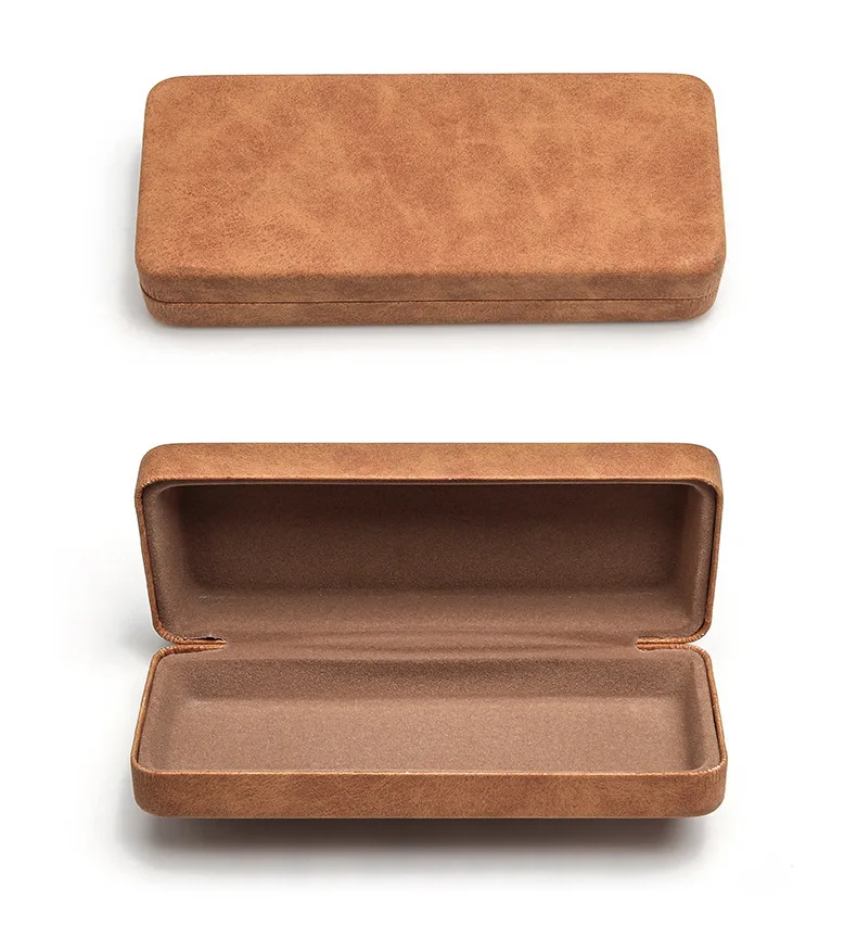 Sunway Eyewear PU Leather Case with Pouch Cloth Blue Light Test Lamp Glasses Case Set Luxury Sunglasses Packaging Box