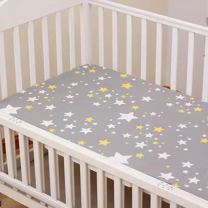 custom Printing white  bamboo fiber Baby Crib bed Sheet For Newborn Children