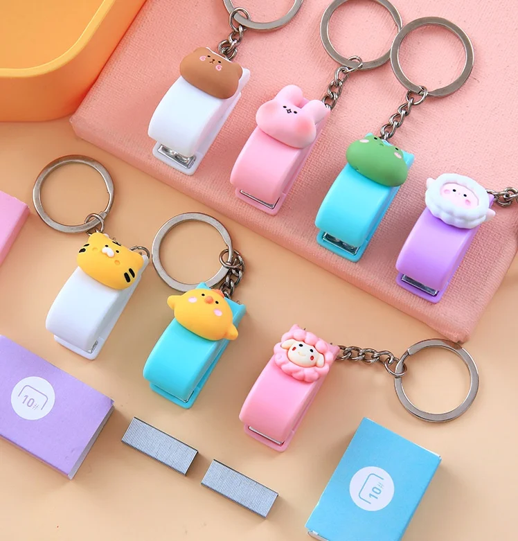 Handy  Mini Cute Cartoon Desktop Stapler Home Office Colorful Manual Stapler